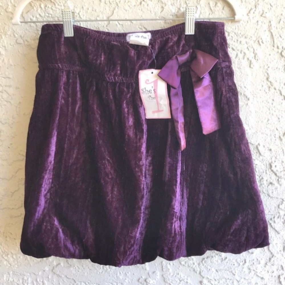 NEW Purple Velvet Mini Skirt